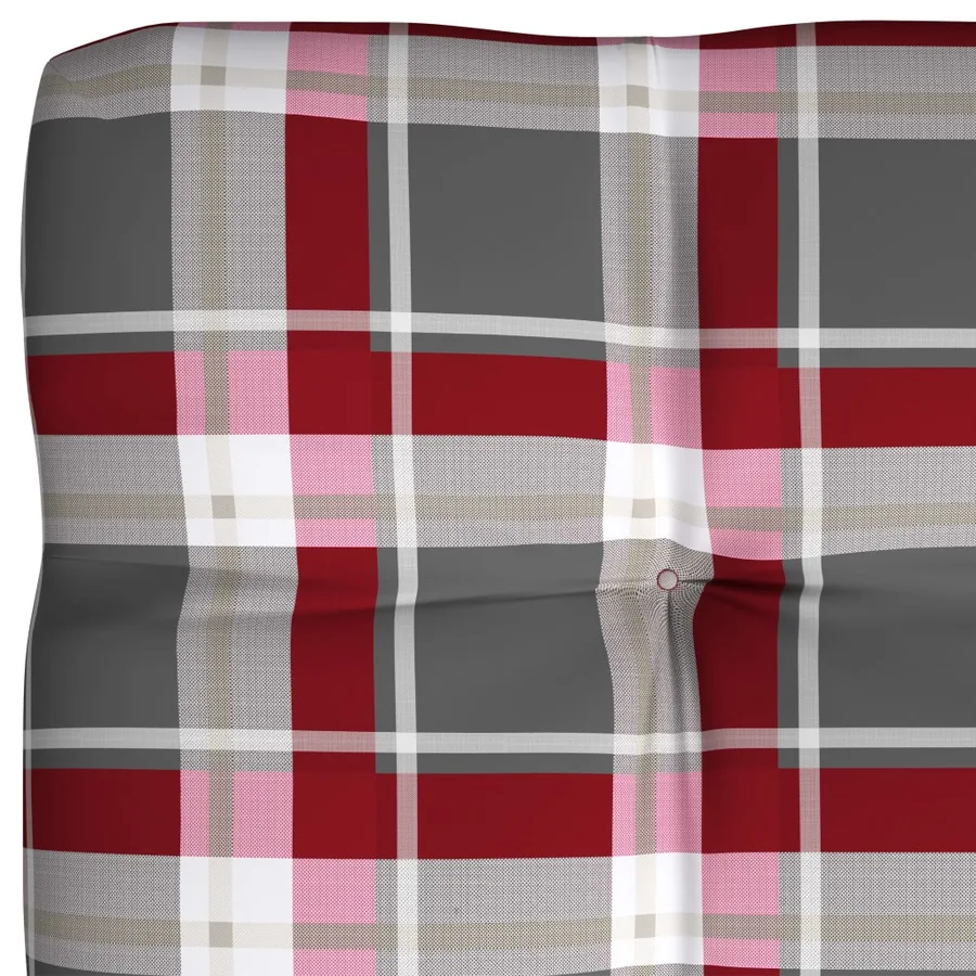 Coussins de canapé palette lot de 7 Motif à carreaux rouge - 7