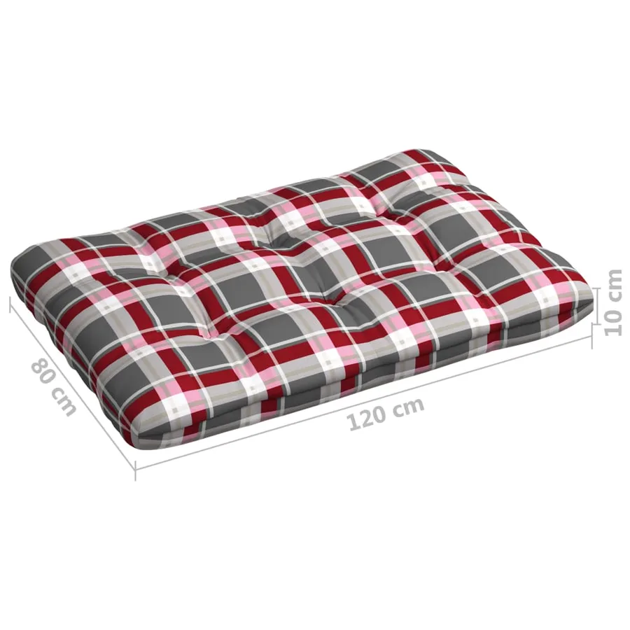 Coussins de canapé palette lot de 7 Motif à carreaux rouge - 8