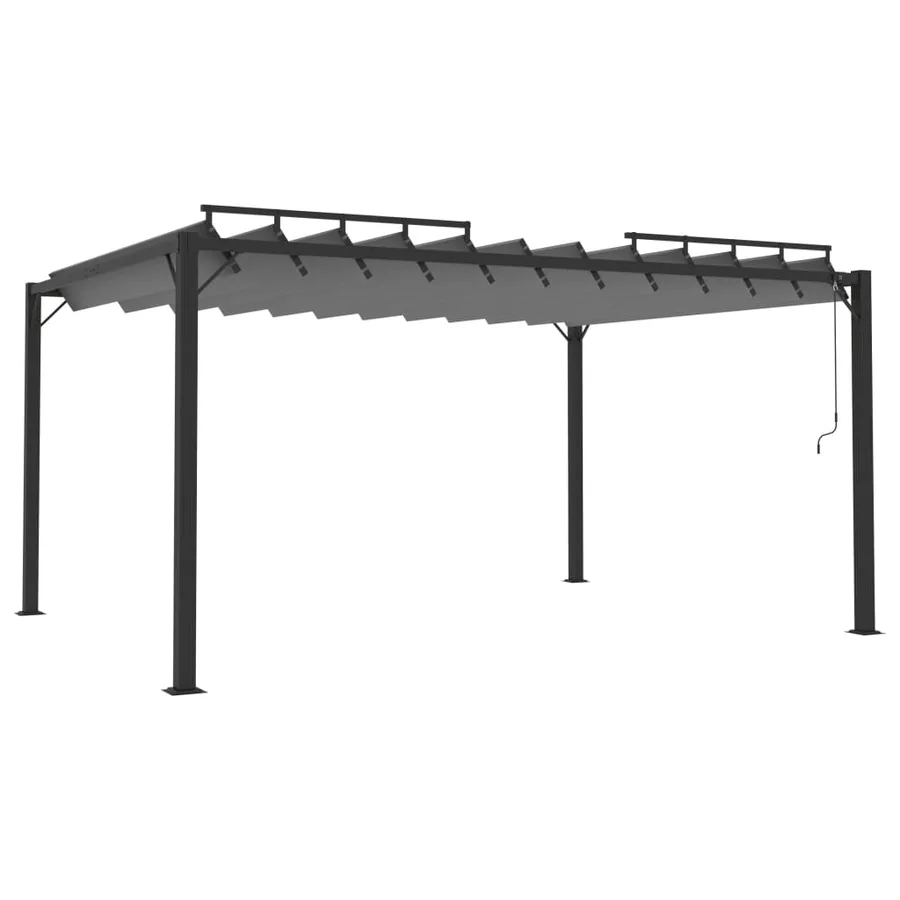 Tonnelle avec toit à persienne 3x4 m Anthracite Tissu aluminium - 2
