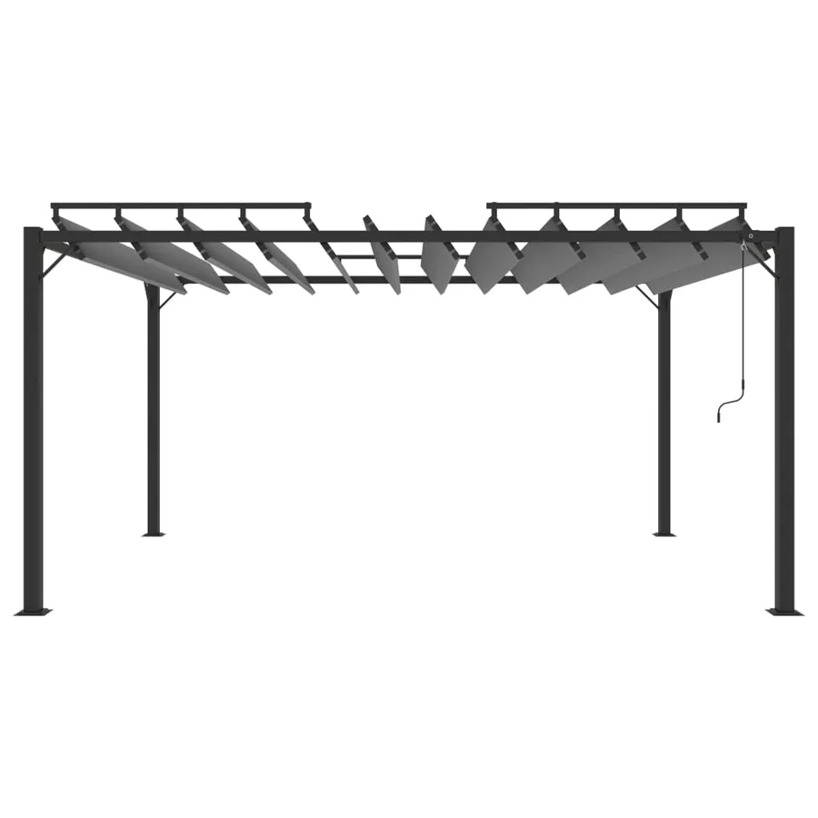Tonnelle avec toit à persienne 3x4 m Anthracite Tissu aluminium - 3
