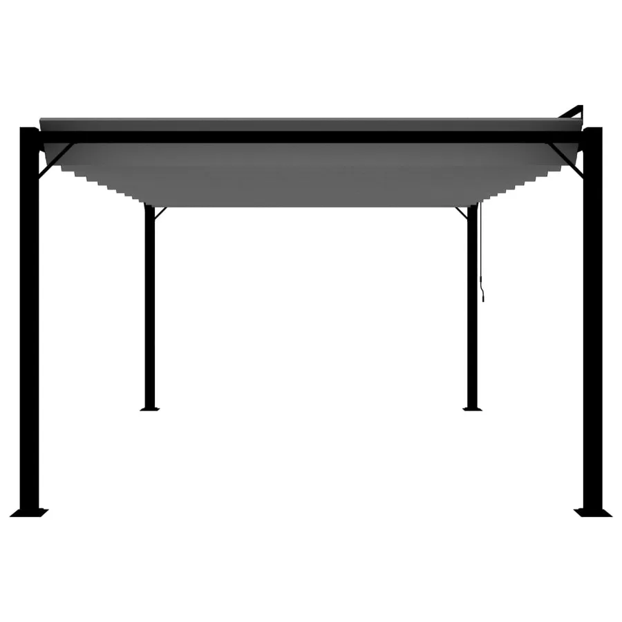 Tonnelle avec toit à persienne 3x4 m Anthracite Tissu aluminium - 5