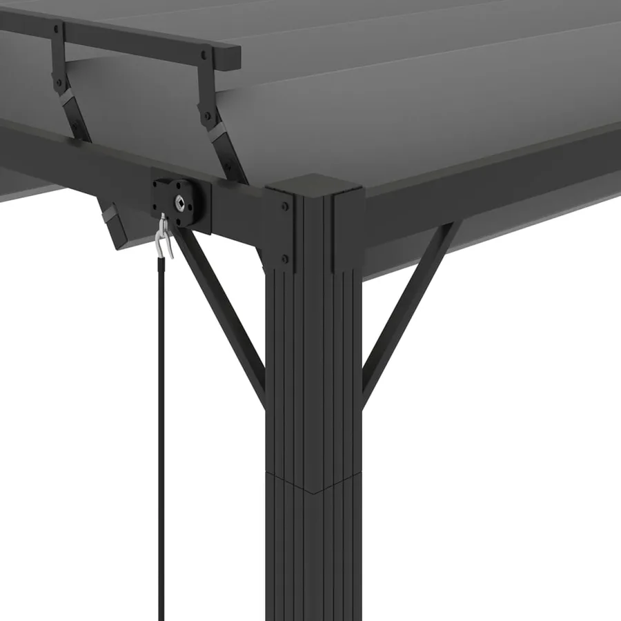Tonnelle avec toit à persienne 3x4 m Anthracite Tissu aluminium - 6