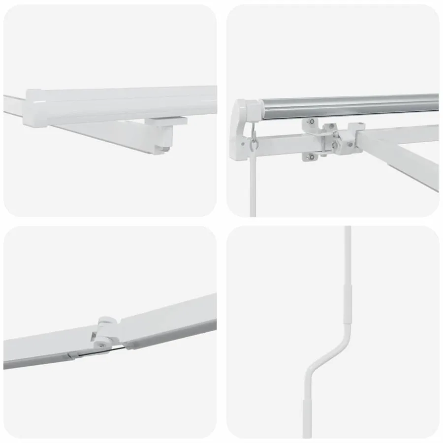 Cadre d'auvent Blanc 400 × 350 cm Aluminium - 9
