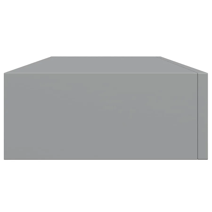 Étagère à tiroir murale Gris 60x23,5x10 cm MDF - 7