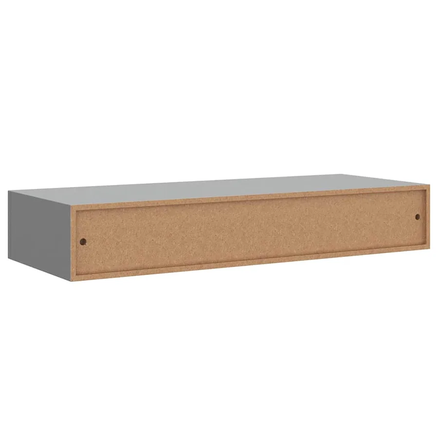 Étagère à tiroir murale Gris 60x23,5x10 cm MDF - 8