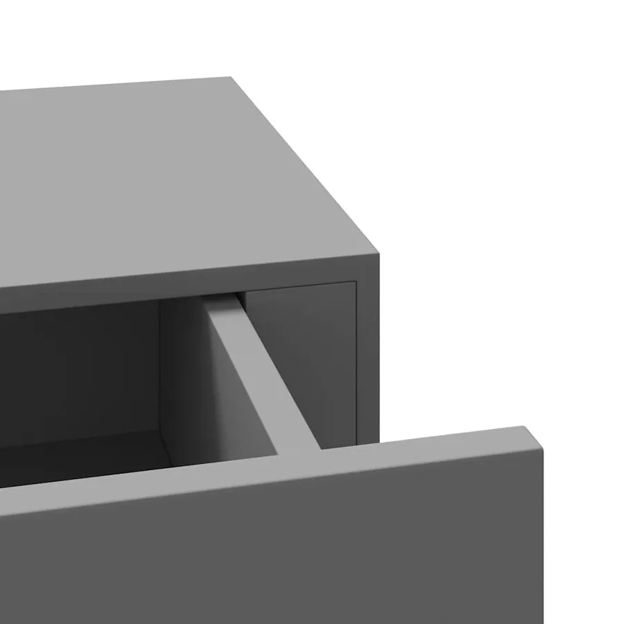 Étagère à tiroir murale Gris 60x23,5x10 cm MDF - 9