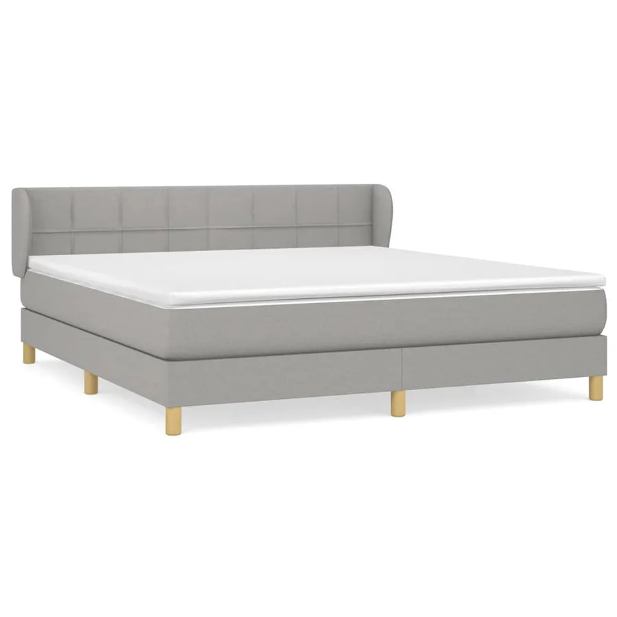 Sommier à lattes de lit avec matelas Gris clair 180x200cm Tissu - 2