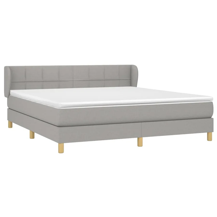 Sommier à lattes de lit avec matelas Gris clair 180x200cm Tissu - 3