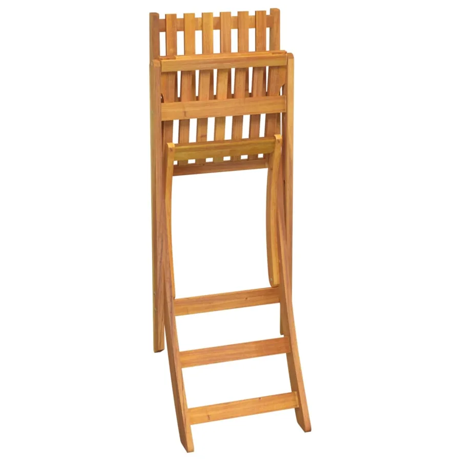 Tabourets de bar d'extérieur pliants lot de 2 Bois d'acacia - 5