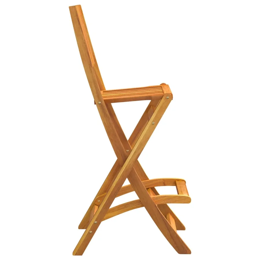 Tabourets de bar d'extérieur pliants lot de 2 Bois d'acacia - 6