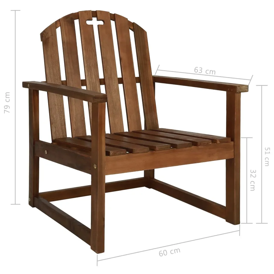 Chaises de jardin lot de 2 Bois d'acacia solide - 8