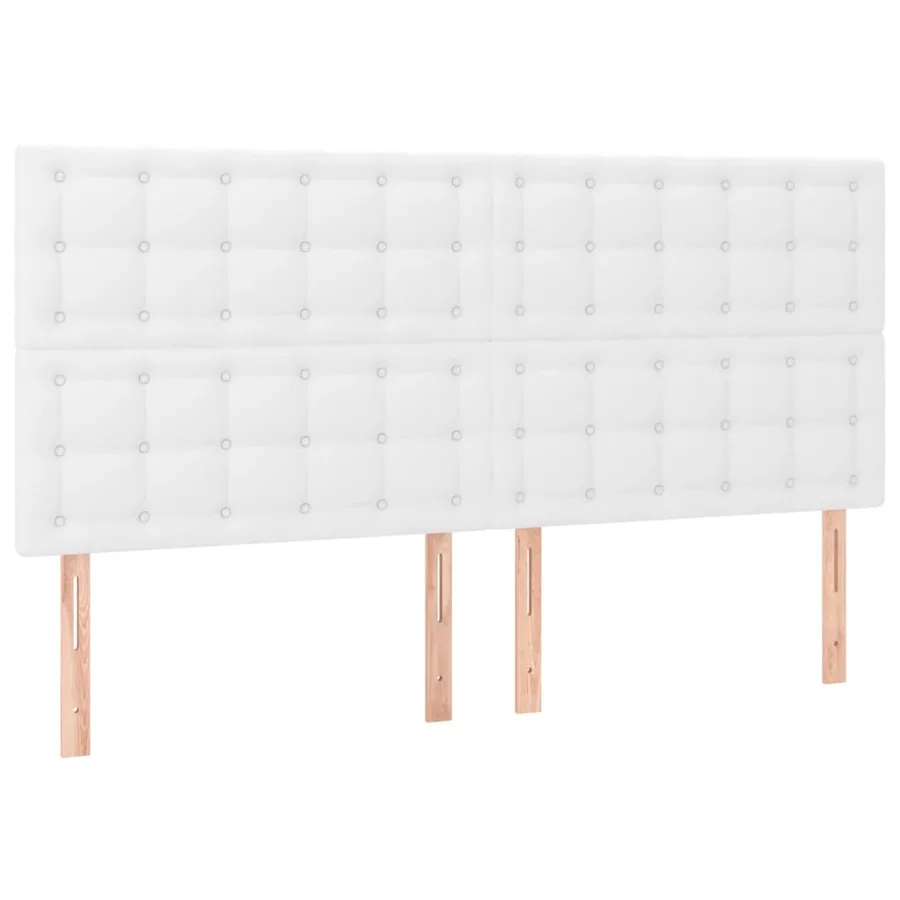Tête de lit blanche 180 x 5 x 118/128 cm similicuir - 2