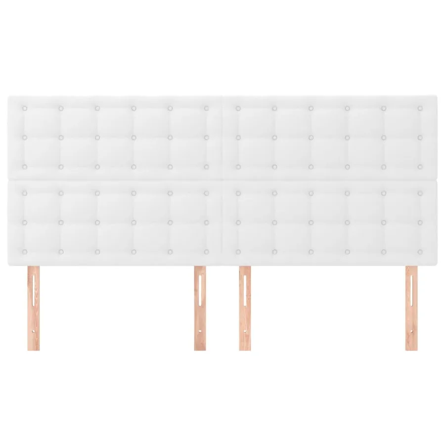 Tête de lit blanche 180 x 5 x 118/128 cm similicuir - 3