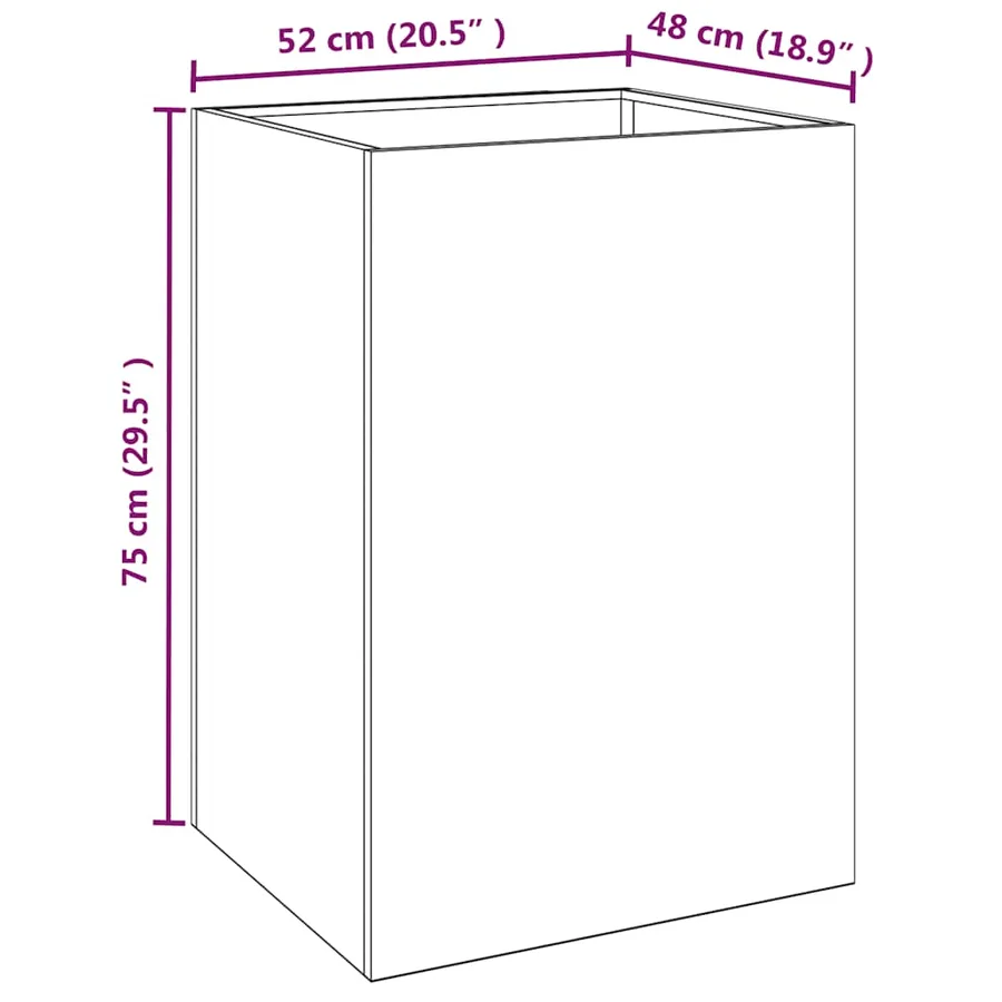 Jardinière 52x48x75 cm acier corten - 11