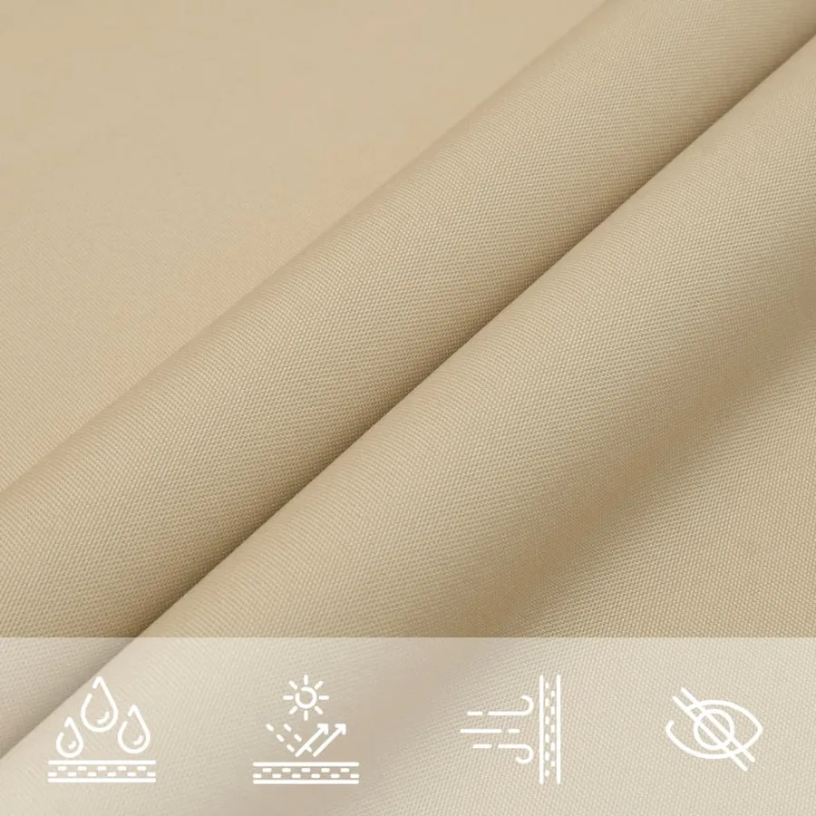 Voile de parasol tissu oxford triangulaire 3x4x5 m beige - 5