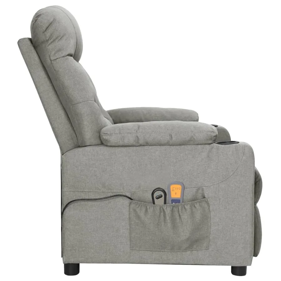 Fauteuil électrique de massage Gris clair Tissu - 4