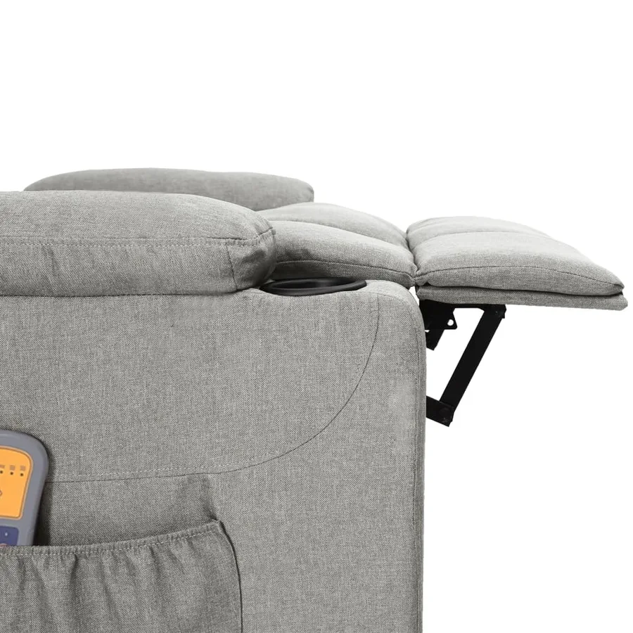 Fauteuil électrique de massage Gris clair Tissu - 6