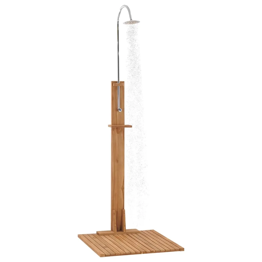 Douche de jardin 75x75x210 cm bois de teck solide - 4