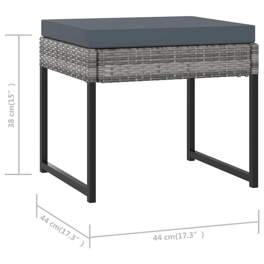 Ensemble à manger de jardin coussins 11 pcs Résine tressée Gris - 15