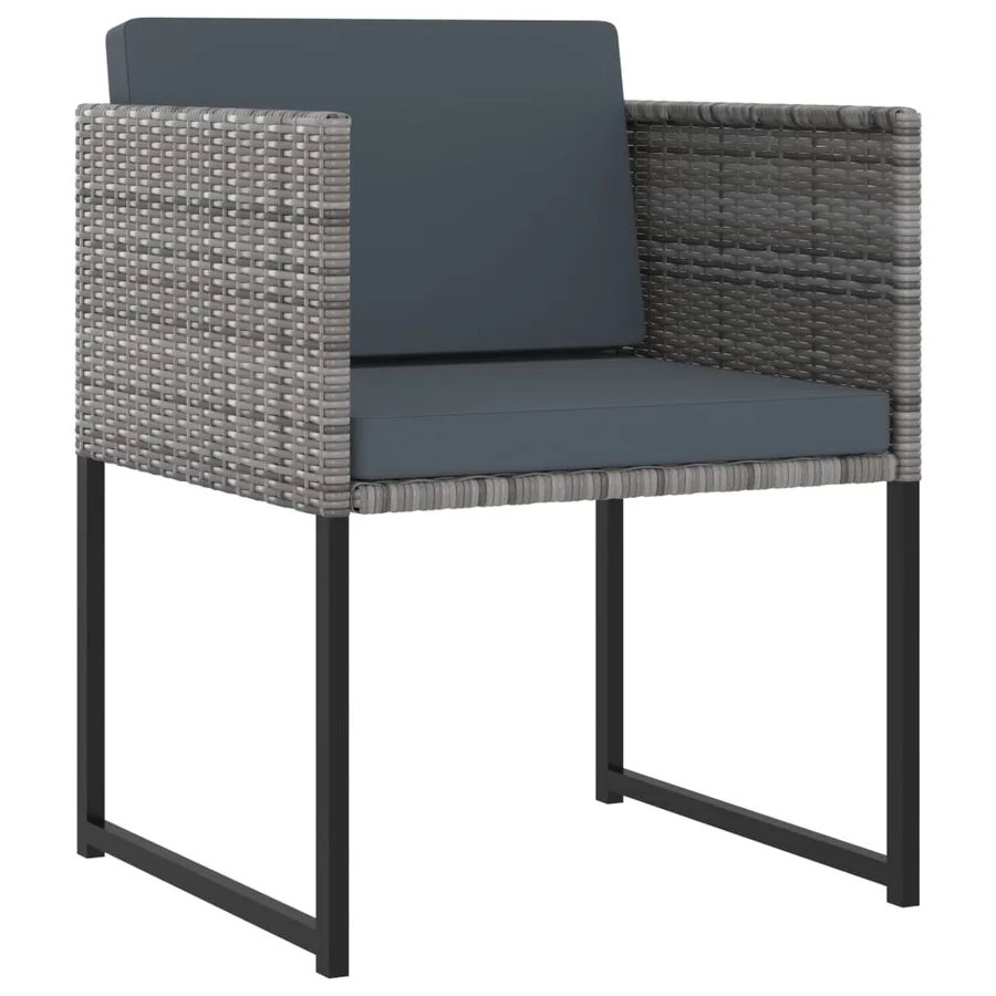 Ensemble à manger de jardin coussins 11 pcs Résine tressée Gris - 3