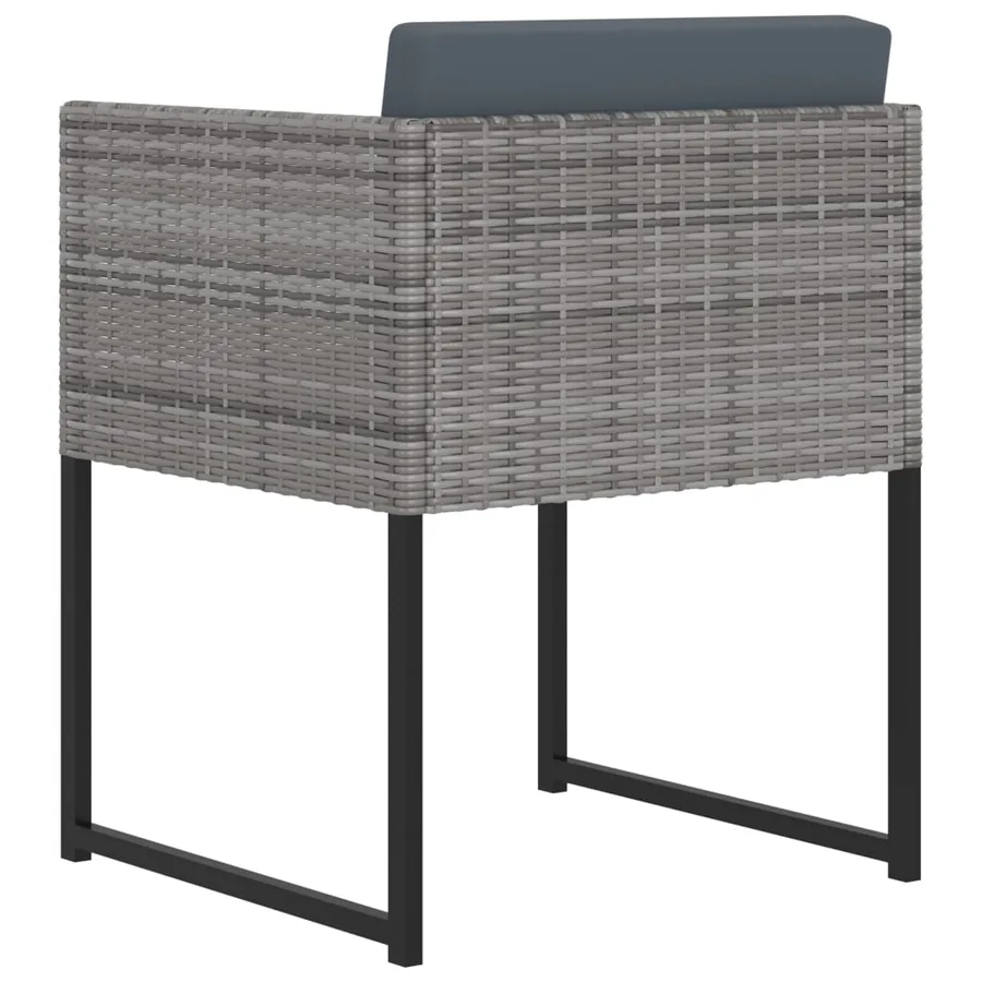 Ensemble à manger de jardin coussins 11 pcs Résine tressée Gris - 5