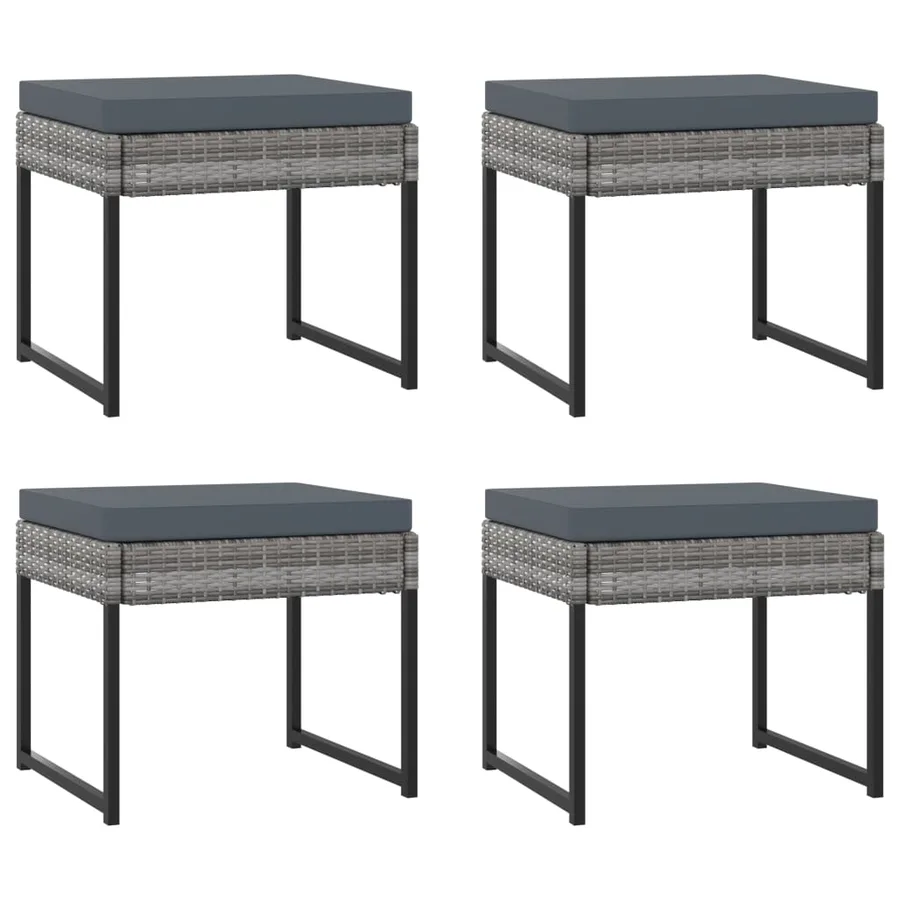 Ensemble à manger de jardin coussins 11 pcs Résine tressée Gris - 6