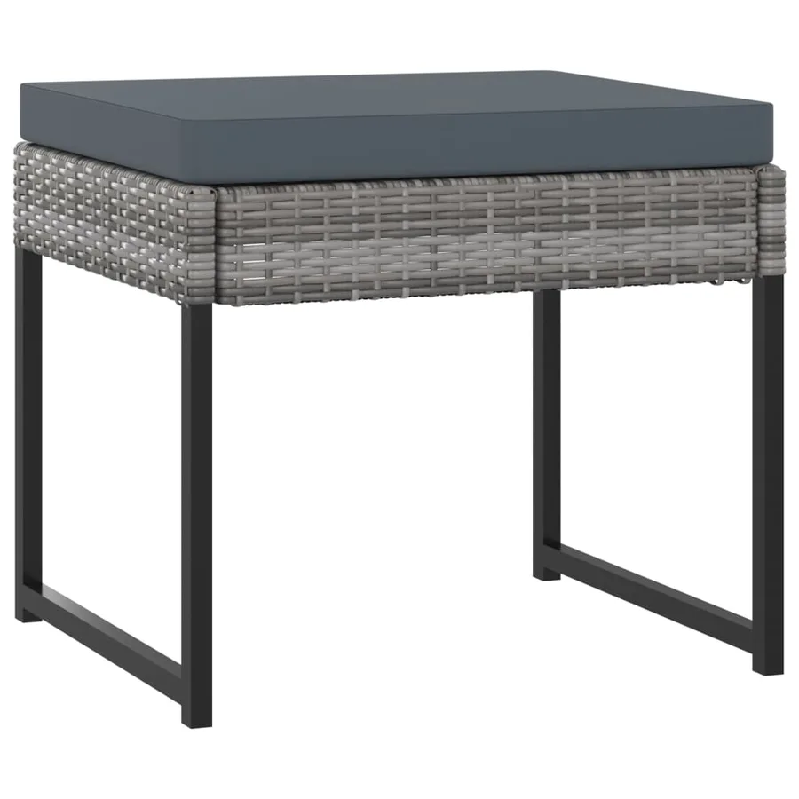 Ensemble à manger de jardin coussins 11 pcs Résine tressée Gris - 7