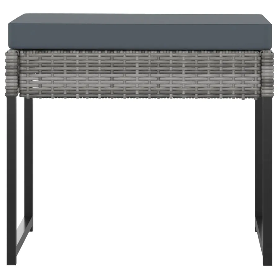 Ensemble à manger de jardin coussins 11 pcs Résine tressée Gris - 8