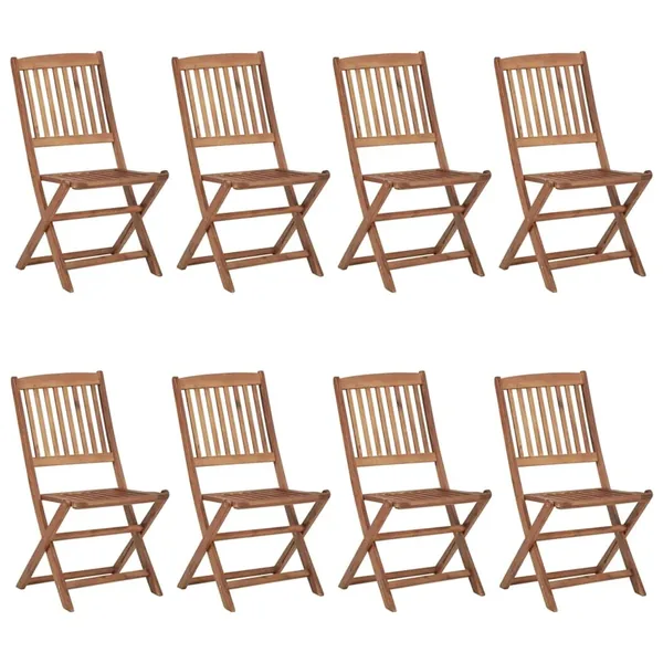 Chaises pliables d'extérieur lot de 8 Bois d'acacia solide
