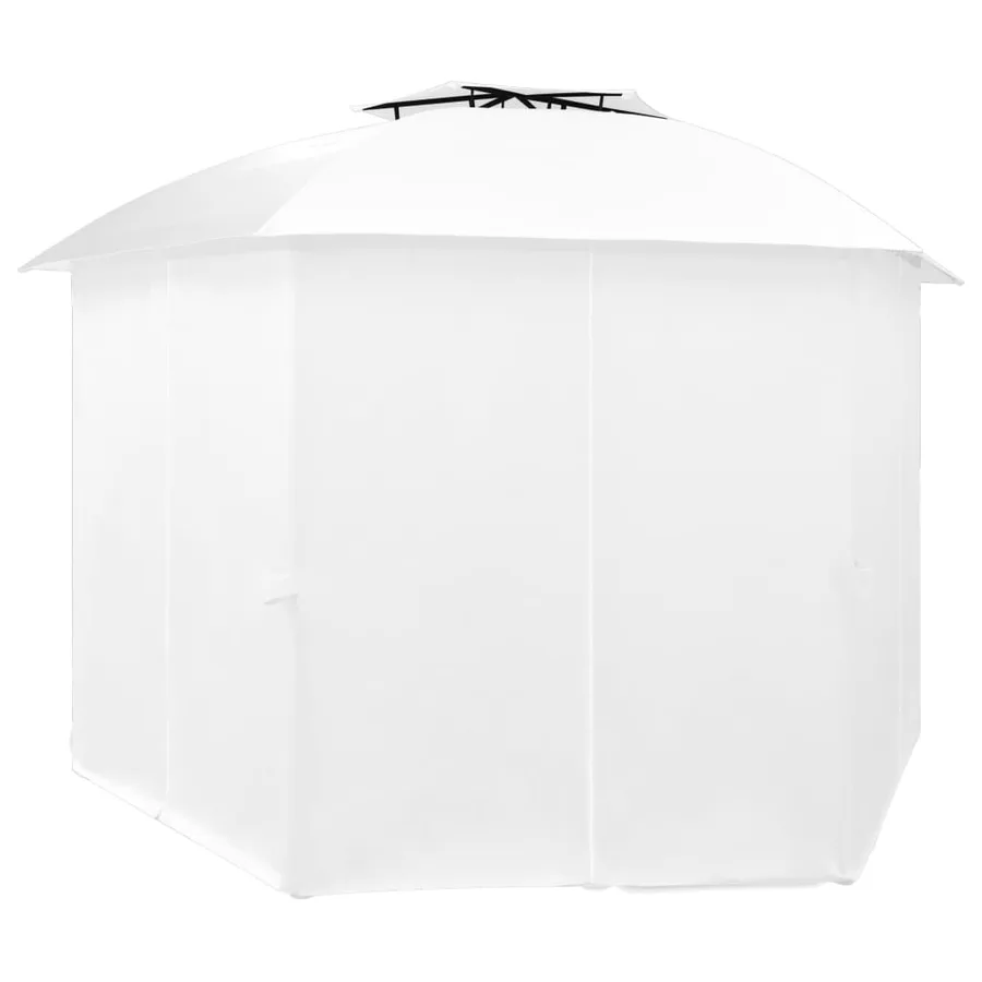 Chapiteau de jardin avec rideaux 360x312x265 cm Blanc 180 g/m² - 3