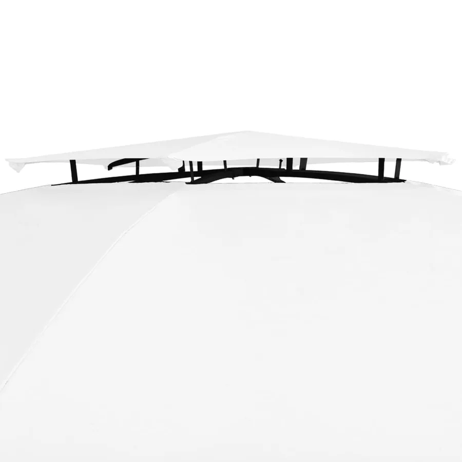 Chapiteau de jardin avec rideaux 360x312x265 cm Blanc 180 g/m² - 4