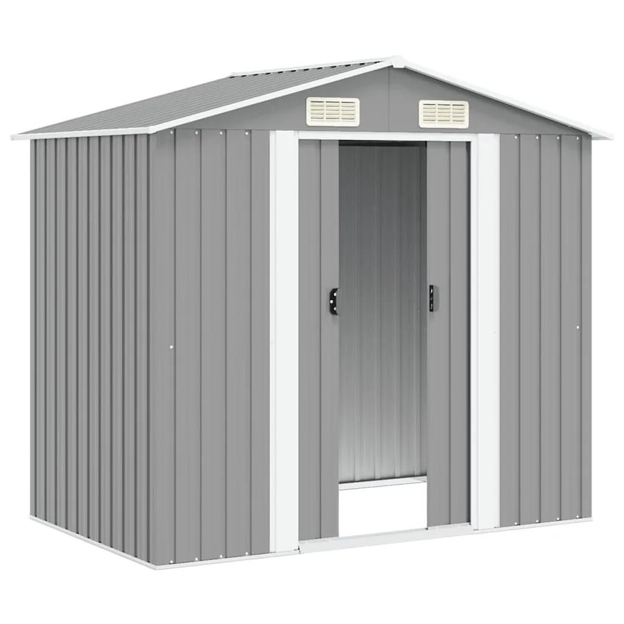 Abri de stockage pour jardin Métal Gris 204 x 132 x 186 cm - 4