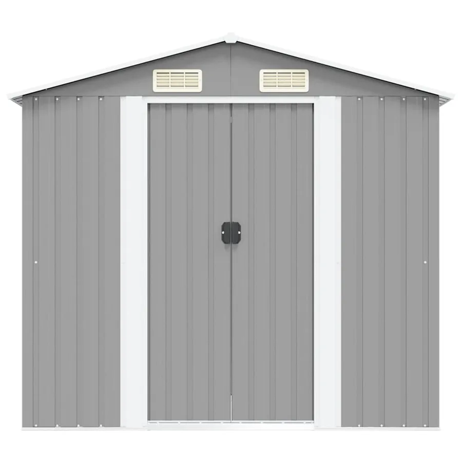 Abri de stockage pour jardin Métal Gris 204 x 132 x 186 cm - 5