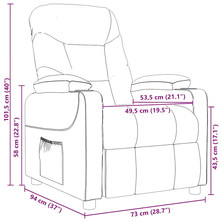 Fauteuil de massage Gris clair Tissu - 8