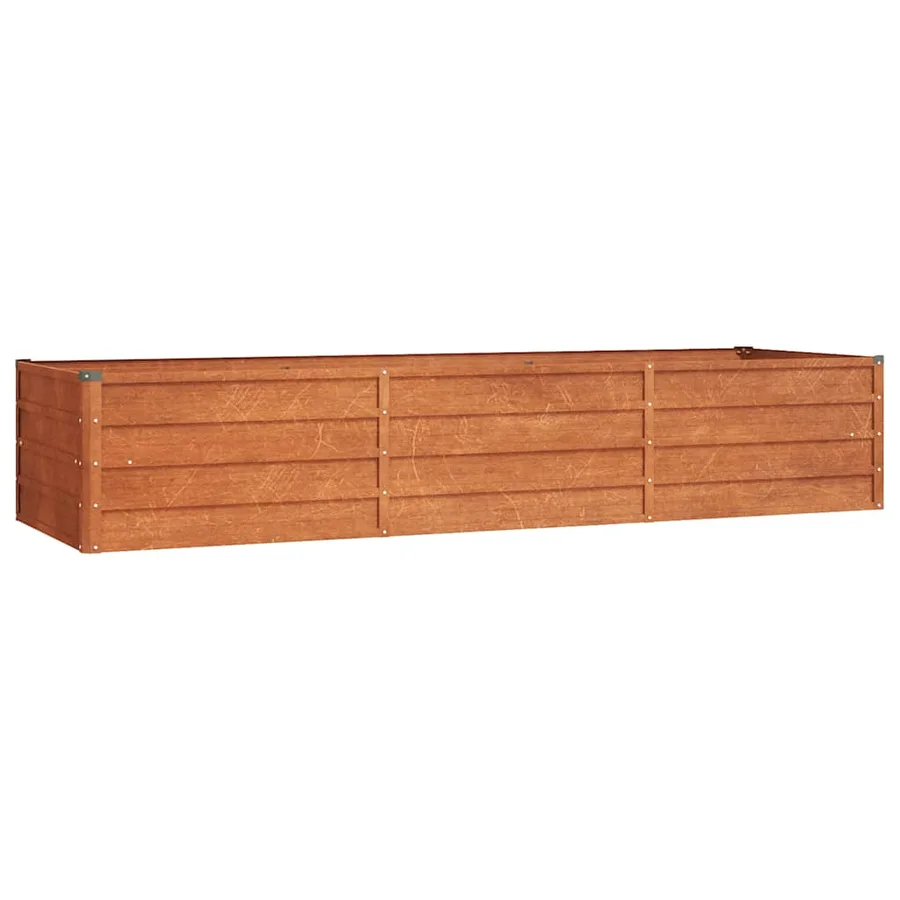 Lit surélevé de jardin rouillé 240x80x45 cm acier corten - 2