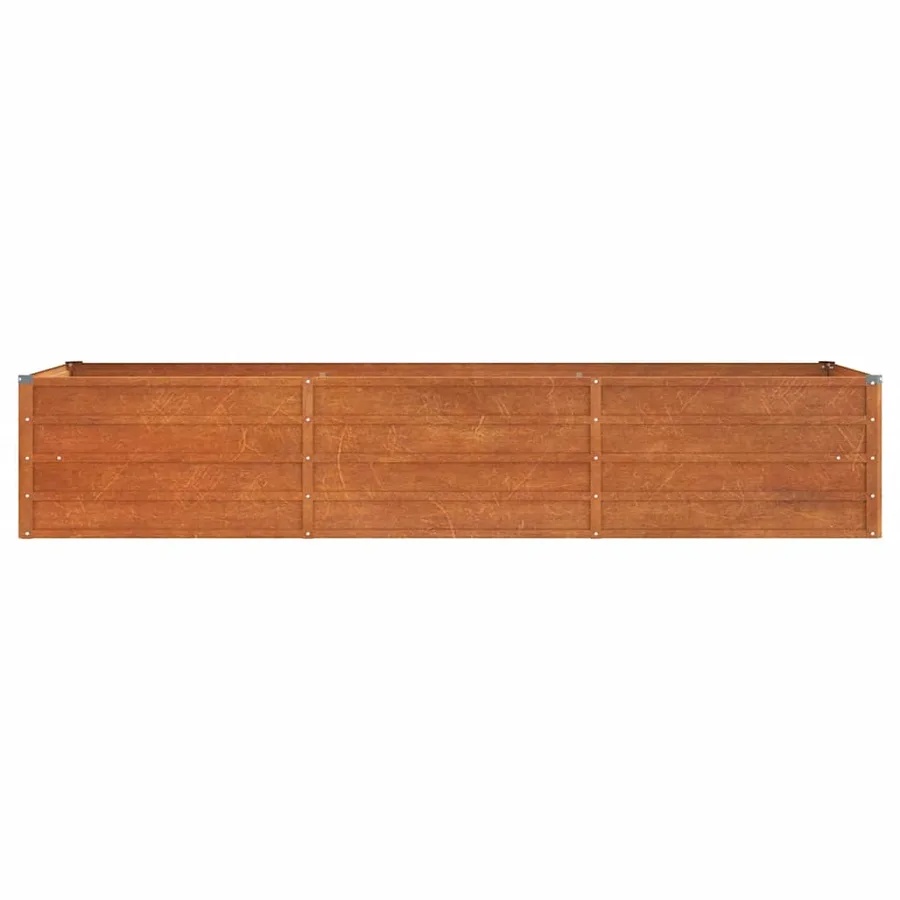 Lit surélevé de jardin rouillé 240x80x45 cm acier corten - 4