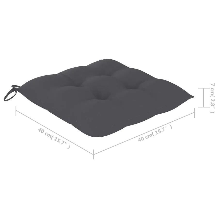 Chaises de jardin et coussins anthracite lot de 6 Bois de teck - 13