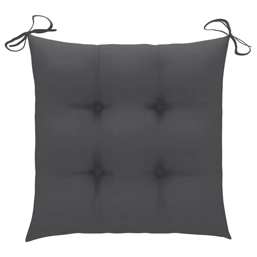 Chaises de jardin et coussins anthracite lot de 6 Bois de teck - 8