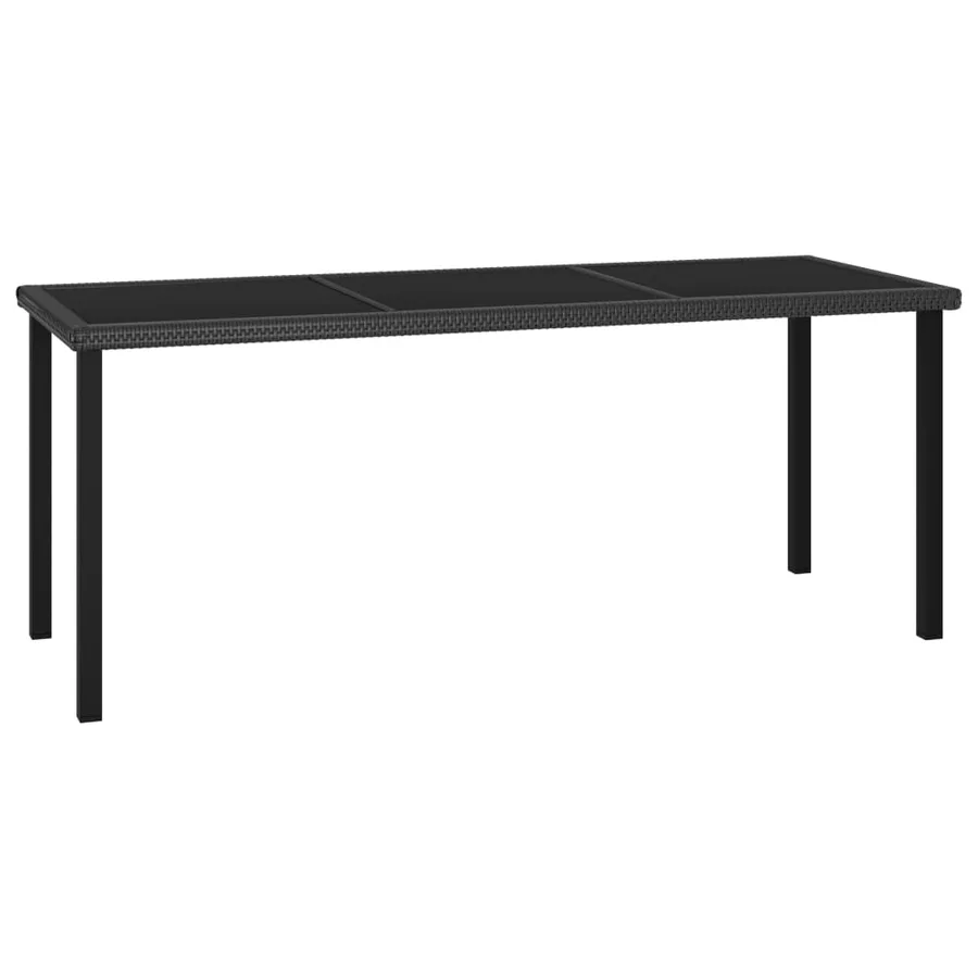 Ensemble à manger de jardin 9 pcs Résine tressée Noir - 3