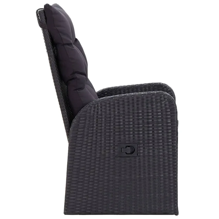 Ensemble à manger de jardin avec coussins 7 pcs Noir - 6