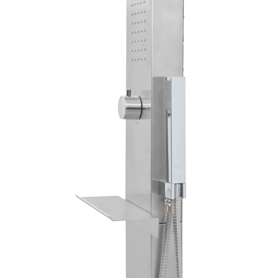 Douche d'extérieur avec receveur de douche WPC Acier inoxydable - 7