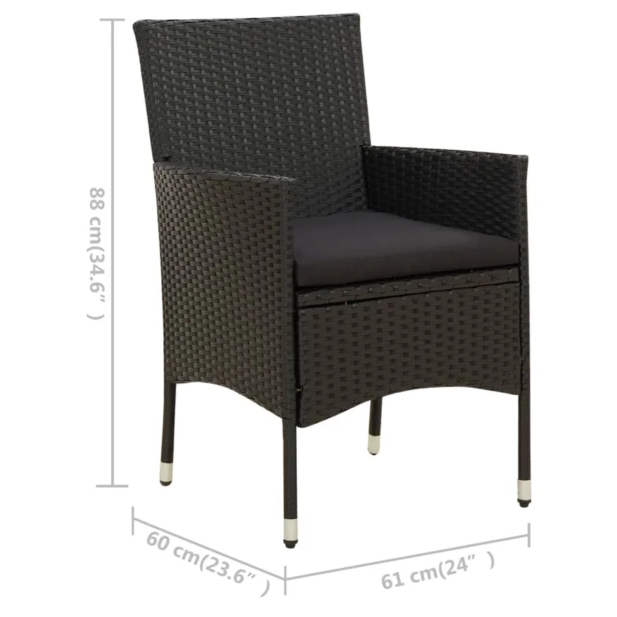 Ensemble à manger d'extérieur 5pcs avec coussins Résine tressée - 10