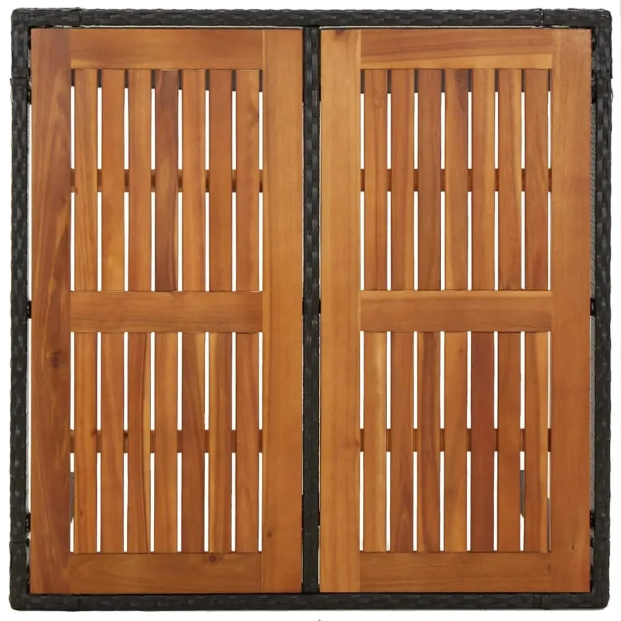 Ensemble à manger de jardin coussins 5pcs Noir Résine tressée - 8
