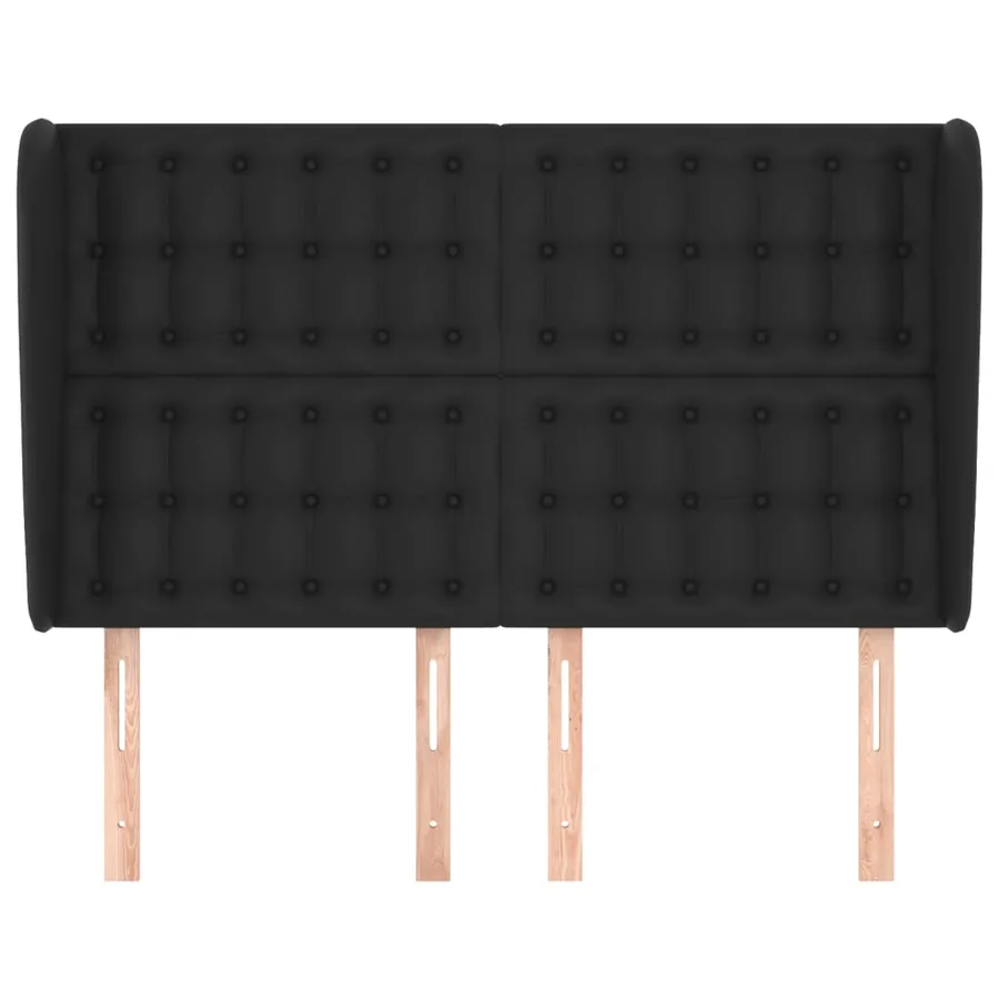 Tête de lit avec oreilles Noir 147x23x118/128 cm Similicuir - 3