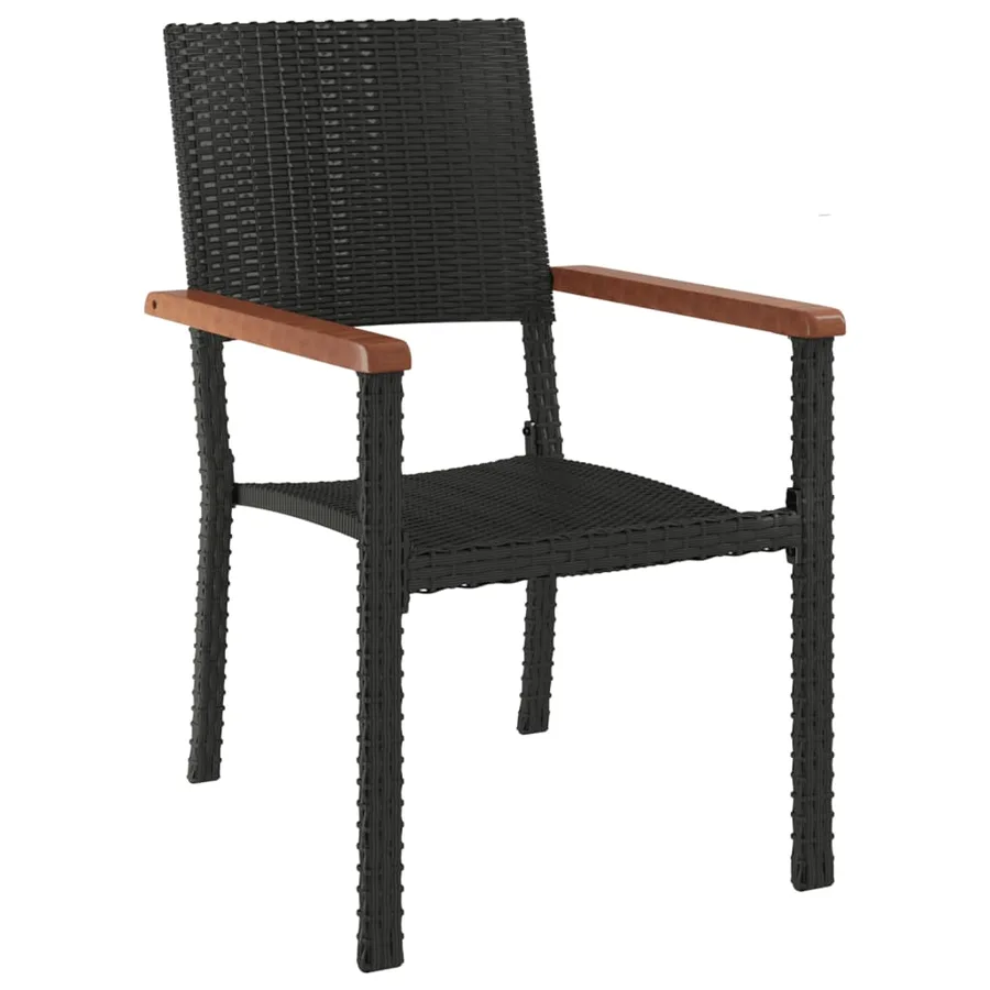 Ensemble à manger de jardin 5 pcs Noir Résine tressée - 5
