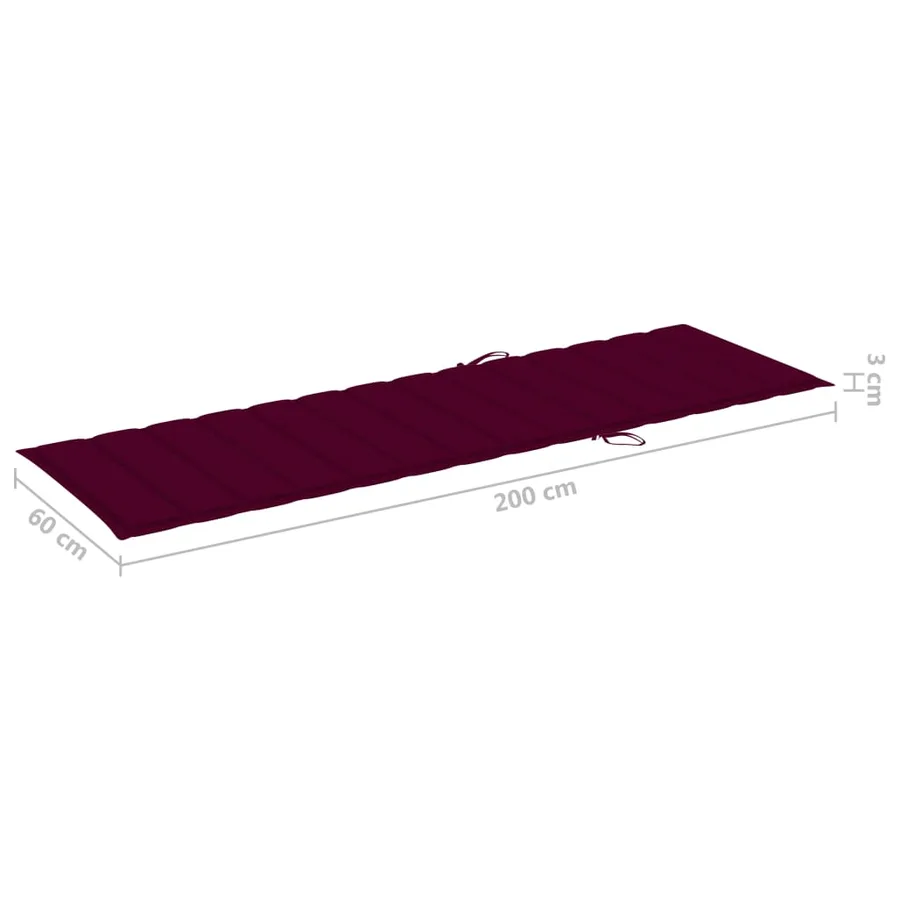 Chaise longue de jardin avec coussin Bois d'acacia solide - 12