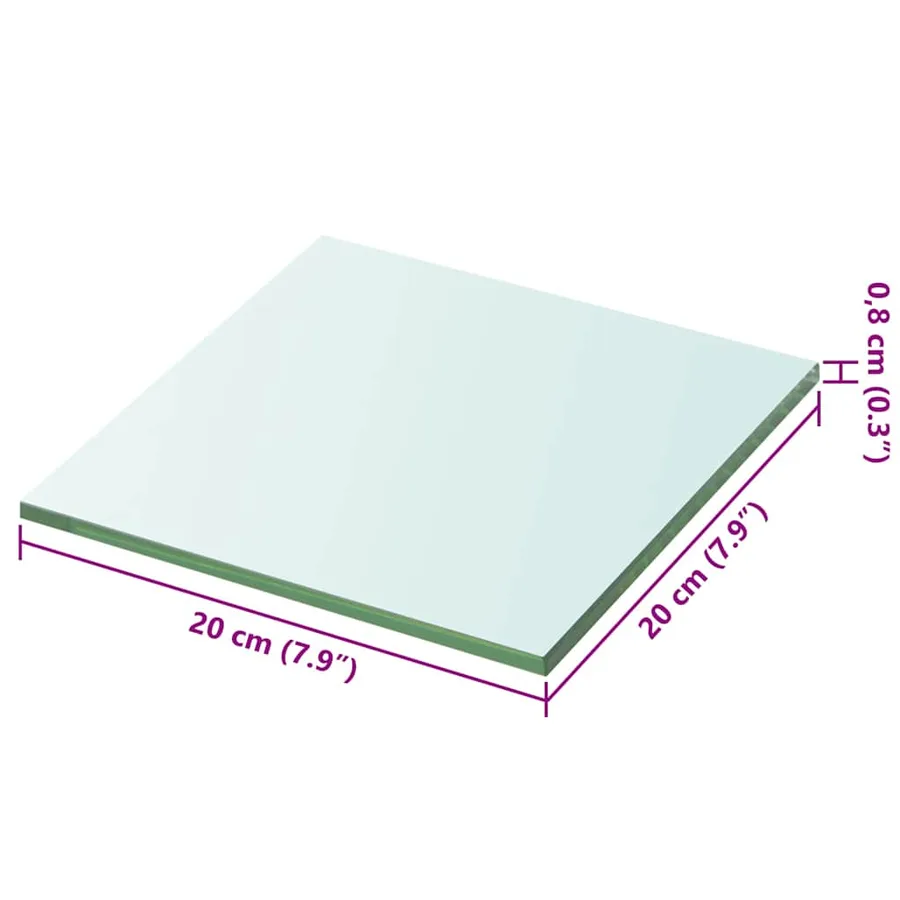 Panneaux d'étagère 2 pcs Verre Transparent 20 x 20 cm - 4