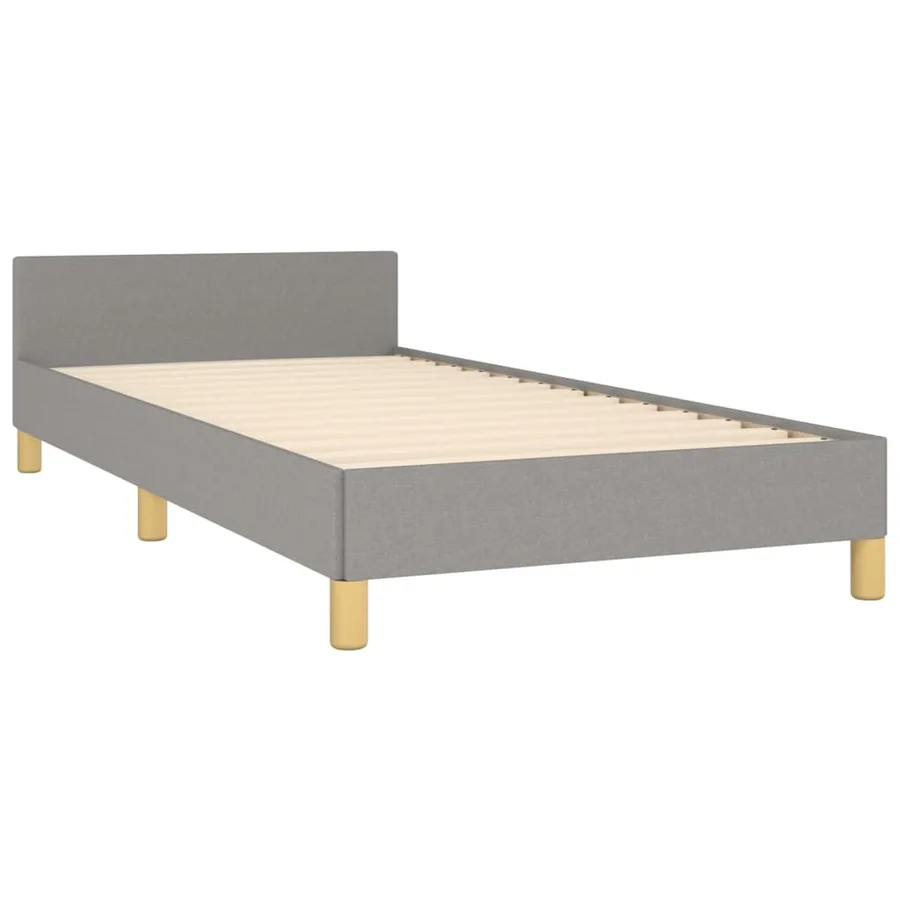 Cadre de lit sans matelas gris clair 90x190 cm tissu - 5
