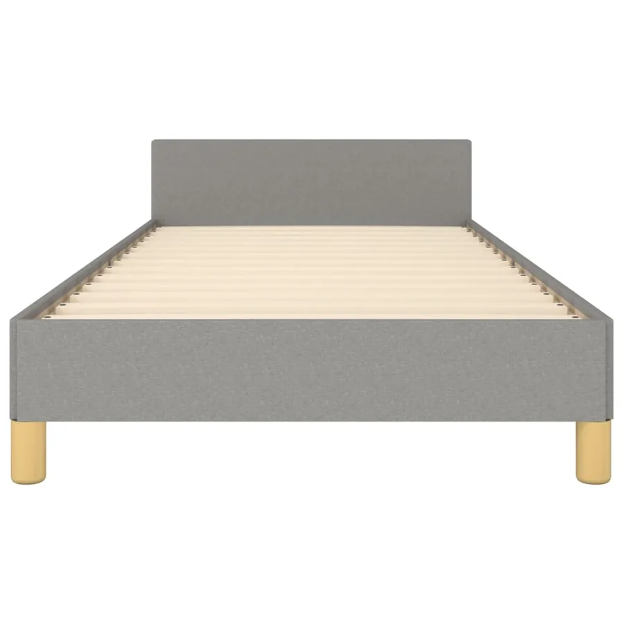 Cadre de lit sans matelas gris clair 90x190 cm tissu - 6