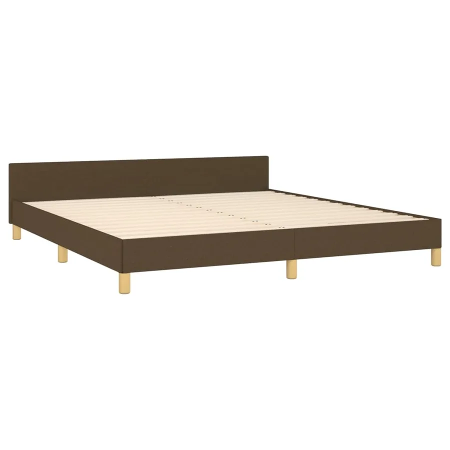 Cadre de lit sans matelas marron foncé 180x200 cm tissu - 5